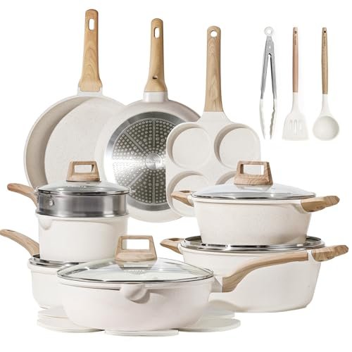 CAROTE 14 Pcs Pots and Pans Set Nonstick,Cookware Set Kitchen Cooking Set with Utensil and Pan Protectors